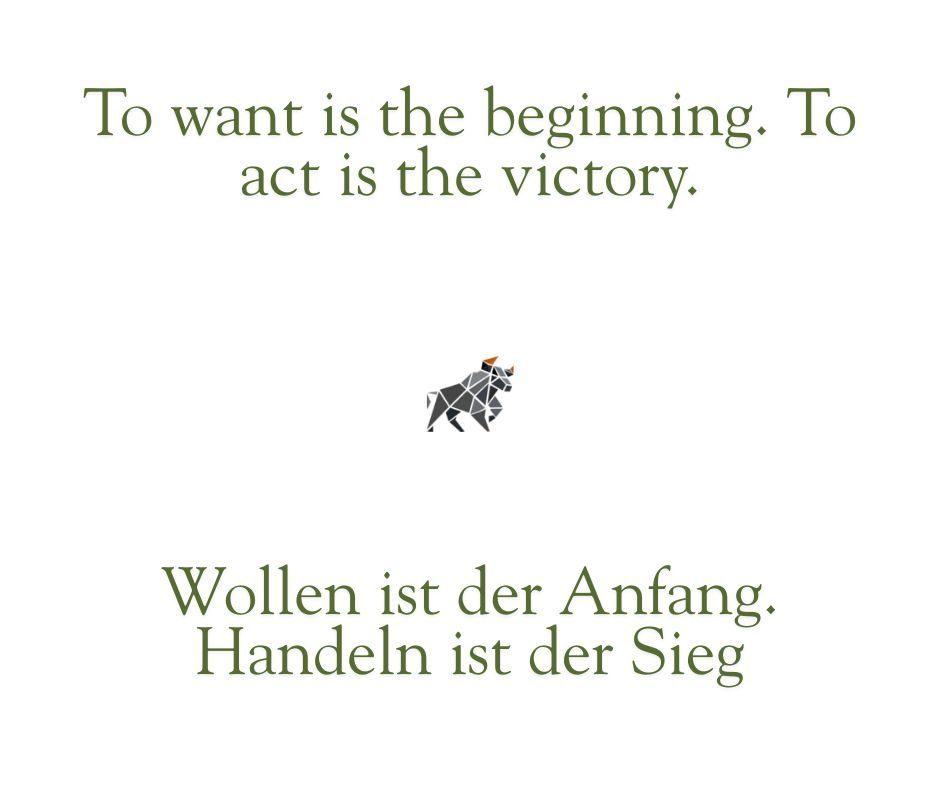 Alles beginnt mit dem Willen